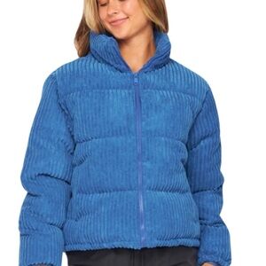 Corduroy Puffer Jacket Blue